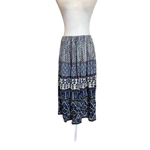 Vintage Sag Harbor Petite Boho Midi Skirt – Size PL – 100% Rayon, Made in India - Picture 1 of 5